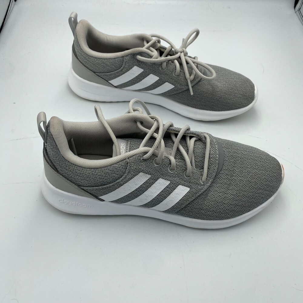 Adidas QT Racer 2.0 Cloudfoam Super Women's Size 8.5 Running Shoes Gray/White